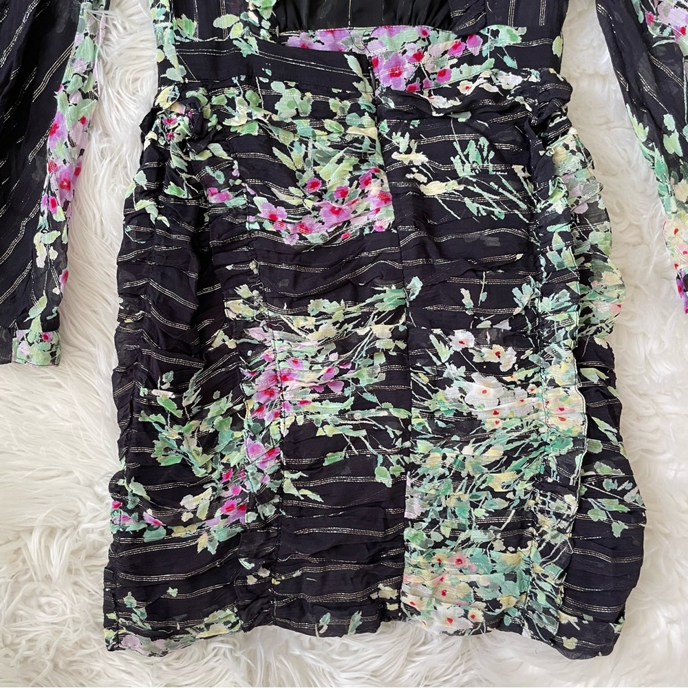 Sabina Musayev Romana Mini Dress Black Floral Small Open Back NWT - Picture 15 of 16